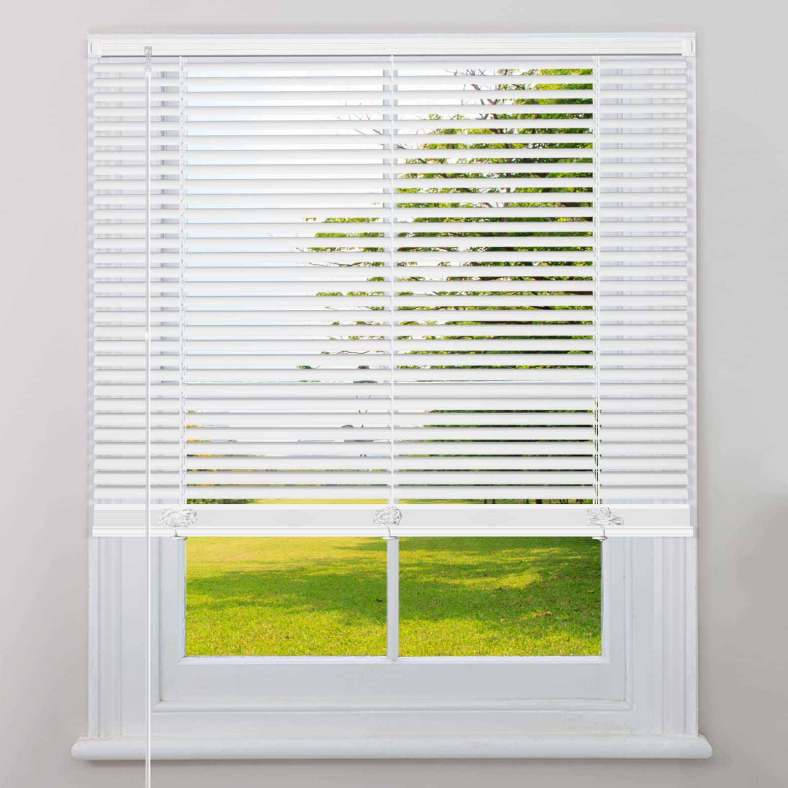 LUCKUP Cordless Mini Blinds Horizontal Blinds Vinyl Window