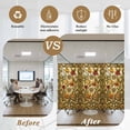 thumbnail image 5 of Window Privacy Film Vintage Bees Stained Glass Window Film Decorative Sun Block Window Cover Country Retro Animal Flowers Yellow Brown Window Clings Static Adhesive Sticker for Bathroom 17.7"x39.3", 5 of 7