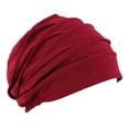 thumbnail image 4 of kurtrusly Nuit Bonnet Coton Tête Couverture Perte de Cheveux Doux Bonnet Extensible Rouge Violacé, 4 of 9