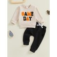 thumbnail image 4 of Baby Toddler Boy Fall Outfits 0 6 12 18 24 Months 2T 3T Long Sleeve Letter Embroidery Sweatshirt + Pocket Pants Set Spring Clothes, 4 of 9