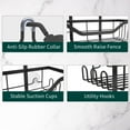 thumbnail image 5 of Hanging Shower Caddy over Shower Head,Rustproof Shower Caddy Hanging - Stainless Steel No Drillin Shower Shelf Pole Bathroom Organizer with Hooks,Black, 5 of 9