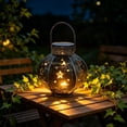 thumbnail image 4 of Farol de proyección estelar solar Luz colgante exterior - Diseño metálico calado, linterna impermeable para decoración solar de jardín para patio, jardín, camino, paisaje, 4 of 6