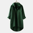 thumbnail image 4 of Wdgfv Women's Oversized Linen Shirts Blouses Tops Long Sleeve High Low Button Up Shirts, 4 of 6