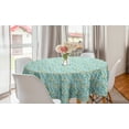 thumbnail image 1 of Flowers Round Tablecloth, Spring Garden of Daffodil Blooms Meadow Chamomile Flourishing Revival, Circle Table Cloth Cover for Dining Room Kitchen Decor, 60", Turquoise and Marigold, by Ambesonne, 1 of 2