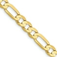 thumbnail image 1 of 10k Yellow Gold 6mm Concave Figaro Chain Necklace Pendant Charm, 1 of 9