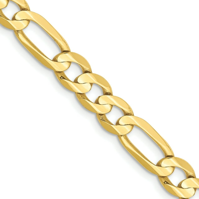 10k Yellow Gold 6mm Concave Figaro Chain Necklace Pendant Charm
