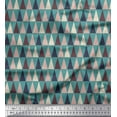 thumbnail image 1 of Soimoi Blue Georgette Viscose Fabric Triangle Geometric Fabric Prints By Yard 42 Inch Wide, 1 of 3