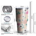 thumbnail image 3 of 30oz Pioneer Flower Floral Print Pattern Tumbler, Double Wall Vacuum Insulated Cup, BPA-Free Leak Proof Lid & Reusable Straws, Hot 12h, Cold 34h, 3 of 6
