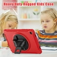 thumbnail image 6 of Allytech for Galaxy Tab A9 Plus 11" Case SM-X210 X215, Heavy Duty Shockproof Rotating Kickstand Kids Friendly Rugged Hybrid PC TPU Back Cover Case for Samsung Galaxy Tab A9+, Red, 6 of 10