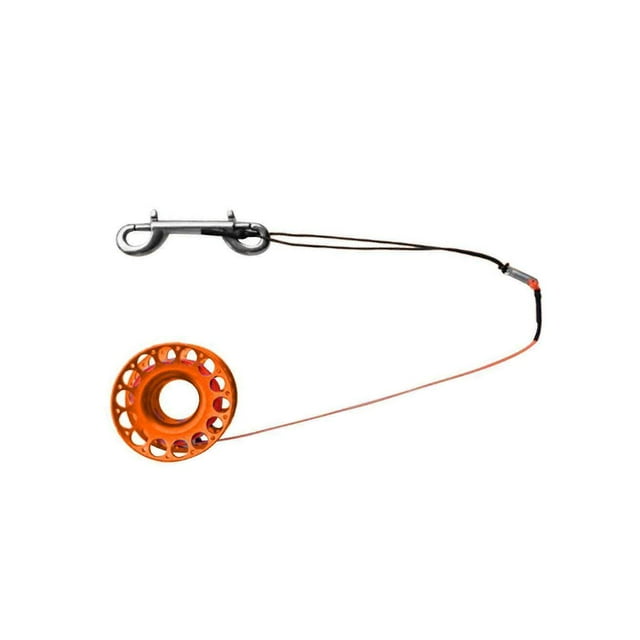 Scuba Diving Dive Aluminum Alloy Finger Snorkeling Line Snorkeling Compact Equipment Guide Reel Spool 30m Line Bolt Snap Orange