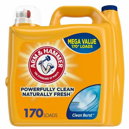 (4 pack) ARM & HAMMER Clean Burst Liquid Laundry Detergent, 229.5 Fl Oz Bottle