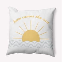 Simply Daisy 18" x 18" Here Comes The Sun Indoor/Outdoor Throw Pillow, Aqua (1 count)