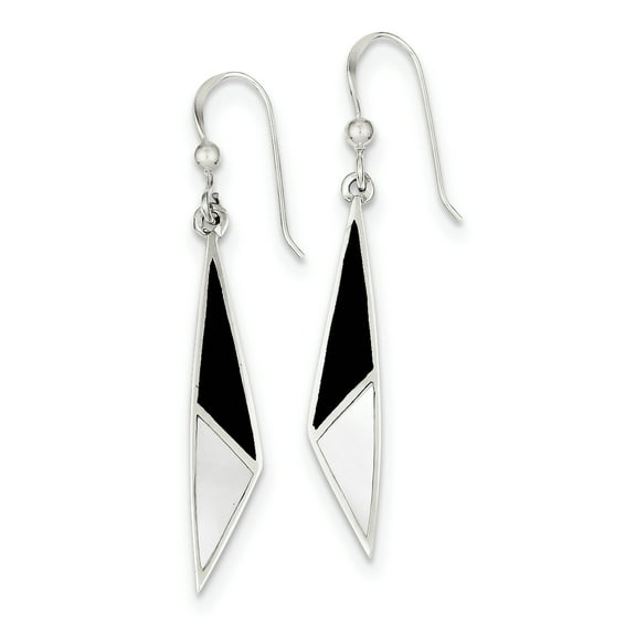 Primal Silver Sterling Silver Onyx and Mother Of Pearl Earrings