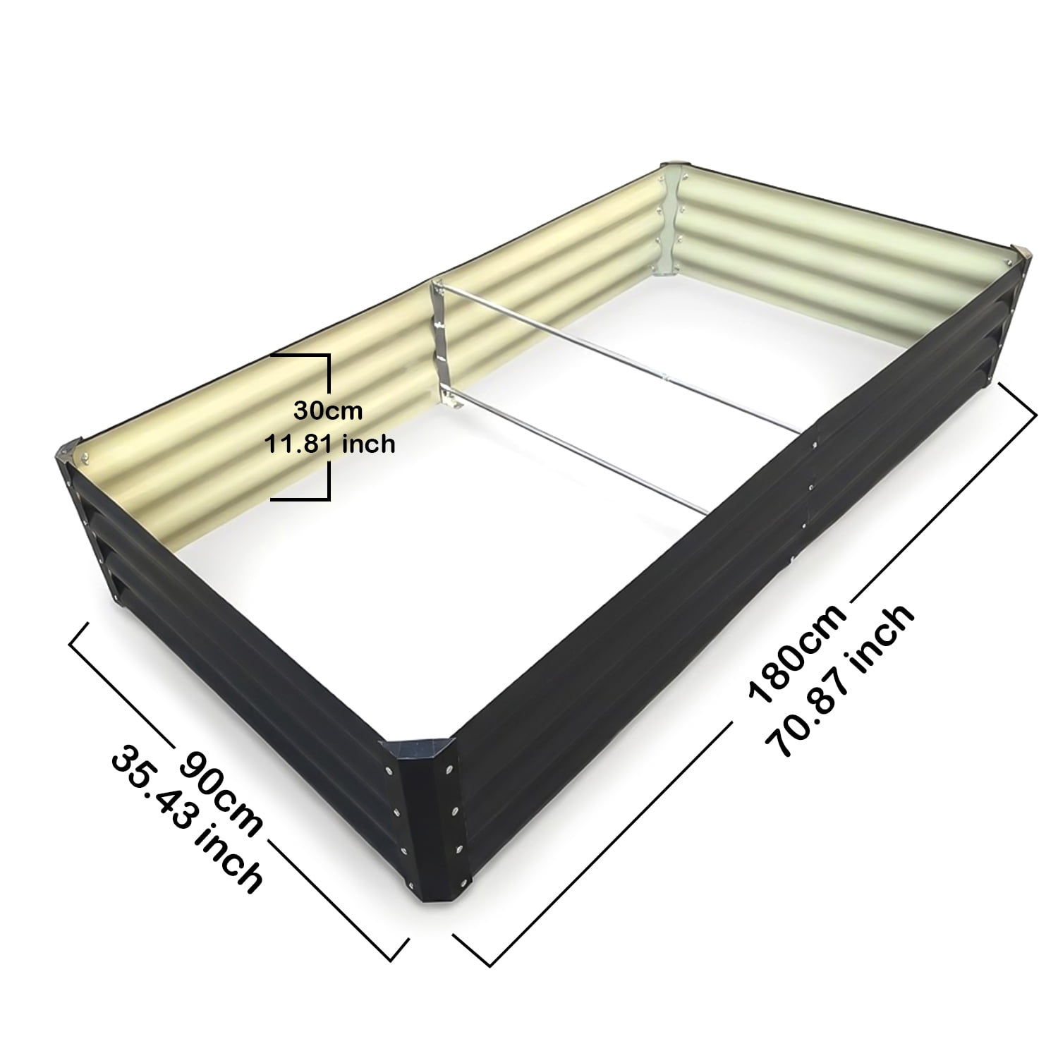Rust-Resistant Heavy Duty Steel Raised Garden Bed, 6x3x1ft Rectangular Metal Planter Box, Easy Assembly for Outdoor Vegetable, Flower, Herb Gardening