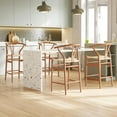 thumbnail image 7 of Farini Wishbone Counter Height Barstool, Fully Assembled Weave Bar Chair with Wooden Frame, for Kitchen Island, Dining Room, Bar, Single, Walnut, 7 of 7