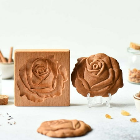 

Cookie Mold Cutter Funny Wooden Cookie Molds For Baking Rose Cookie Cutter Brown
