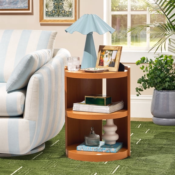 Beautiful Mae End Table by Drew Barrymore, Cherry Finish