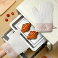 thumbnail image 2 of Oven Mitts for Kitchen, Opposition Scalding, 1Pc Heat Resistant Silicone Oven Mitt for Bbq, Baking and Cooking 11X7In(White), 2 of 6