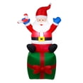 thumbnail image 1 of 6 FT Christmas Inflatable Decorations Santa Sitting With Built-in LEDs for Indoor Outdoor Garden Party Display, 1 of 7
