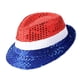 thumbnail image 1 of Sombrero del 4 de julio, accesorios de vestuario, moda para el Día de la Independencia, lentejuelas, Fedora, 1 of 9
