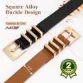 thumbnail image 2 of 2 Pack Women Faux Leather Belts for Jeans Dresses Pants Fashion Ladies Waist Belt with Gold Buckle 0.9" Width, 2 of 8