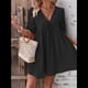 thumbnail image 5 of Vestido Informal de Verano 2025 para Mujer, de Corta, Corte A, con Lazo y Lazo Al Frente, Estilo Babydoll, Holgado y . Negro M, 5 of 10