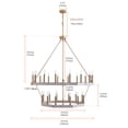 thumbnail image 4 of Aiwen Unique 2 Tiers Gold Polish Decorative Oversize Wagon Wheel Shape Chandelier Rustic Ceiling Light Fixture, 4 of 8