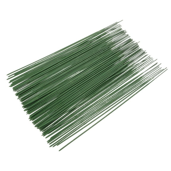 WORGEOUS 100pcs Floral Stem Wire 25cm for Flower Arrangements Green Stems Rods Artificial Bouquet Stems Floral Wire for Florist and Craft Projects