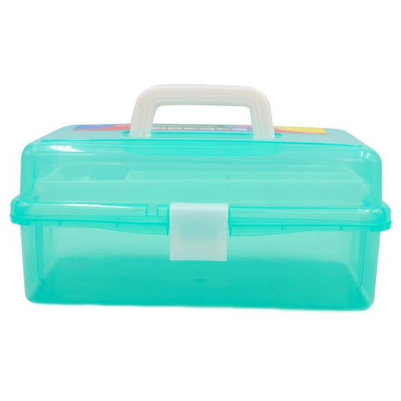 Coofit Art Toolbox Creative Fashion 3-layer Plastic Art Supply Box Painting Case