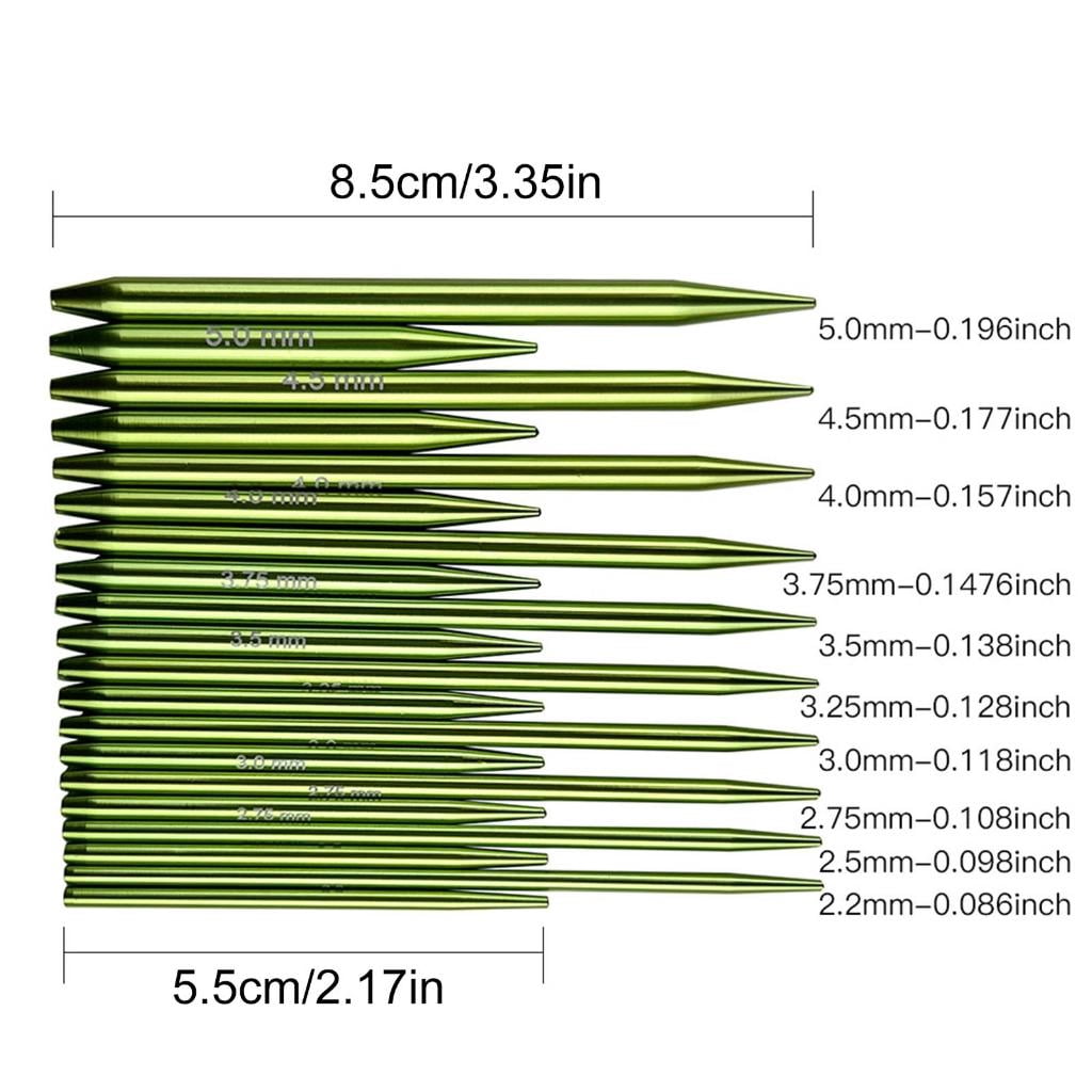 Youthyao 10Pairs Aluminum Interchangeable Circular Knitting Needle for Knitting Weaving