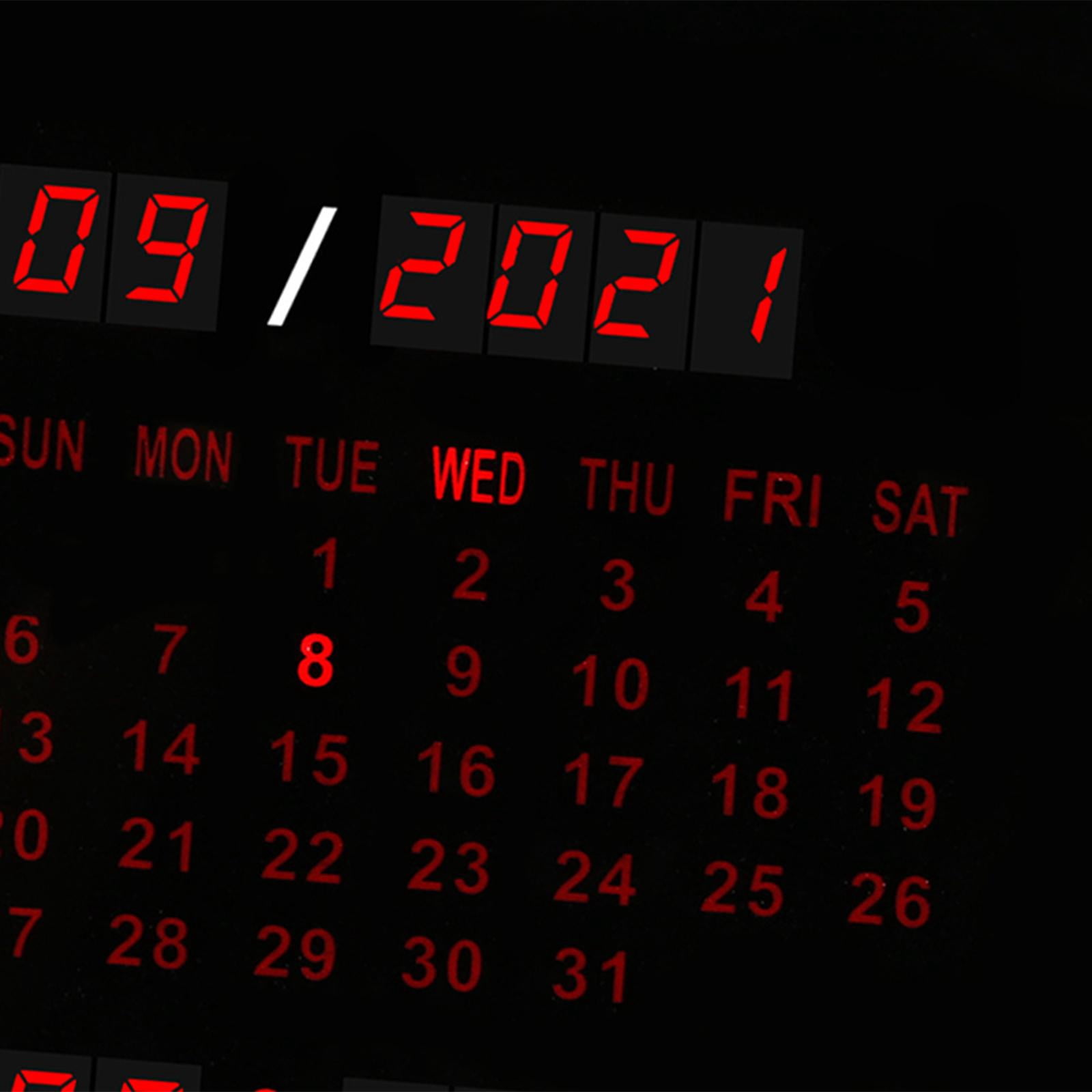 Axioma Digital Wall Clock with Calendar 12/24H Wall Mounted for Office Living Room Home