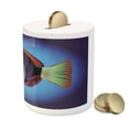 thumbnail image 3 of Marine Piggy Bank, Tropical Exotic Ocean Sea Fish with Colorful Fins and Underwater Nautical Image, Ceramic Coin Bank Money Box for Cash Saving, 3.6" X 3.2", Multicolor, by Ambesonne, 3 of 4