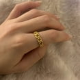 thumbnail image 3 of Cuban Chain Ring Plating Real Gold Trend Men's Ring, 3 of 6