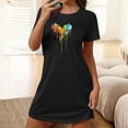 thumbnail image 1 of Mefallenssiah Chemise de Nuit Courte Surdimensionnée pour Femmes Mode Imprimé Poitrine Manches Courtes, 1 of 7
