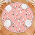 thumbnail image 2 of Pink Cow Strawberry Pattern Round Fitted Tablecloth with Elastic Edge,Dining Table Cover Waterproof,Outdoor Round Tablecloth for Camping,Dining,Indoor and Outdoor, 2 of 7