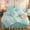 Aqua, variant on LIFEREVO 3 Pieces Luxury Plush Shaggy Faux Fur Duvet Cover Set(1 Fluffy Fuzzy Comforter Cover + 2 Pompoms Fringe Quilted Pillow Shams), Zipper Closure, Queen Size, Sage Green