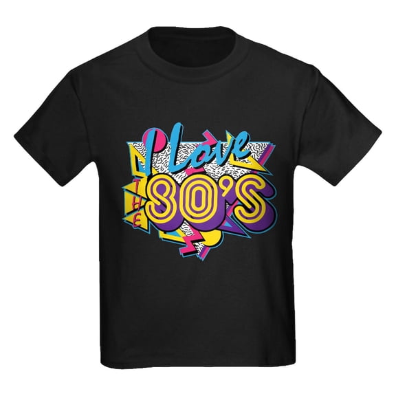 CafePress - I Love The 80S Kids Dark T Shirt - Dark T-Shirt Kids XS-XL