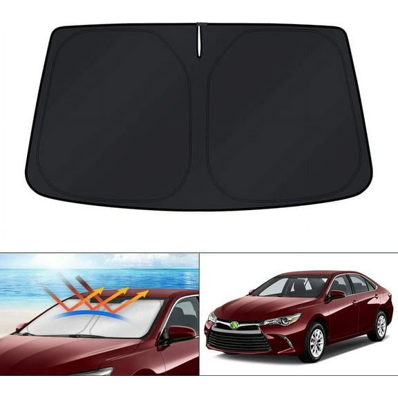 Canvcle Custom Fit Windshield Sun Shade for Toyota Camry 2012-2017 Sunshade Foldable Sun Visor Protector Blocks UV Rays Keep Your Car Cooler