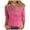Pink-02, variant on Perfectbot Womens Blouses Round Neck 3/4 Sleeves Tunic Tops Fashion Printed Loose Shirts