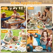 Divided Serving Tray with Lid and Handle 360° Rotatable Snack Container with 6 Dividers Clear Portable Snack Platters for Serving Perfect for Party Picnic S