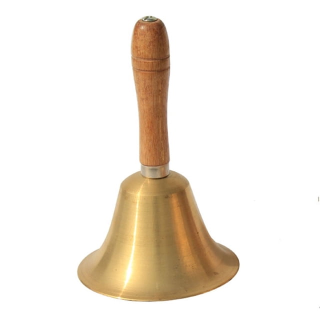 Campana de mano de latón macizo súper ruidosa de 9,5 cm, campana de mano para cena, Hotel, Bar, llamadas, manualidades, regalos