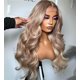 thumbnail image 2 of Peluca Rina, té con leche, rubio ceniza, 100% cabello humano, 70 cm, 200% de densidad, 2 of 6