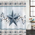 thumbnail image 2 of Country Star Blue Bathroom Shower Curtains with 12 Hooks Polyester Waterproof Shower Curtain for Stalls and Bathtubs Farmhouse Vintage Branches Wooden Decorative Bathroom Privacy Curtain 36x72 Inches, 2 of 9