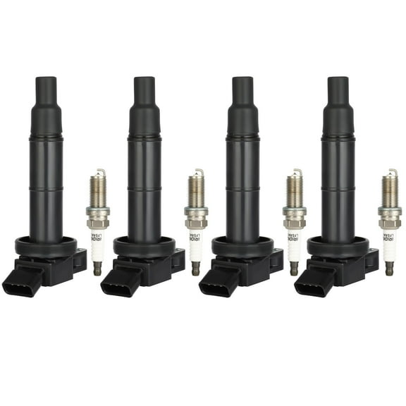 ECCPP UF333 4 ignition coils with 4 iridium Spark Plugs for Toyota for Camry Matrix RAV4 for Highlander Solara Vibe TC HS250h 2.4L l4 C1330 UF333 5C1299