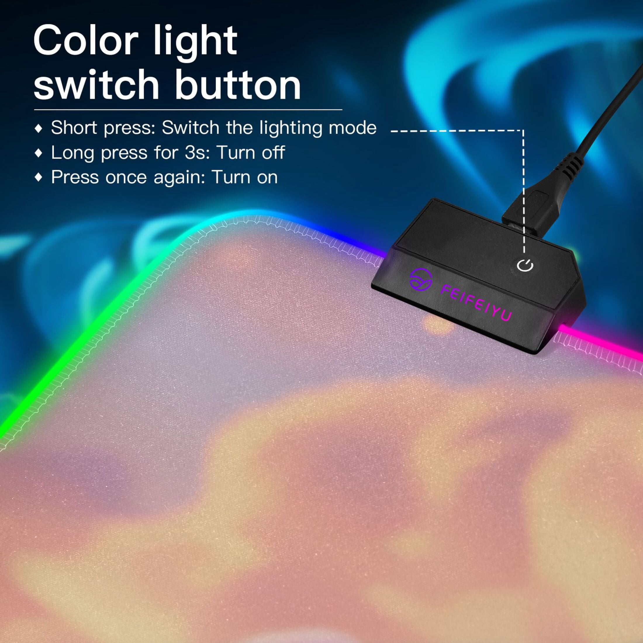 Large RGB Gaming Mouse Pad Led Glowing Mousepad Non-Slip Rubber Base 13 Light Modes 35.4x15.7 Cute White Rabbit Sleep on Clouds