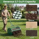 Barara King 24 Inch Peat Moss Spreader Compost Roller with Adjustable T Handle for Outdoor Lawn Garden Seeding Fertilizing, Green