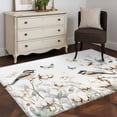thumbnail image 3 of Butterfly Flower Area Rug 4x6 FT, Non Slip Kids Room Carpet, Cotton Rustic Watercolor Leaf Floral Washable Soft Floor Carpet Non-Shedding Throw Rug for Dorm Kitchen Study Room Home Office Bedside, 3 of 9