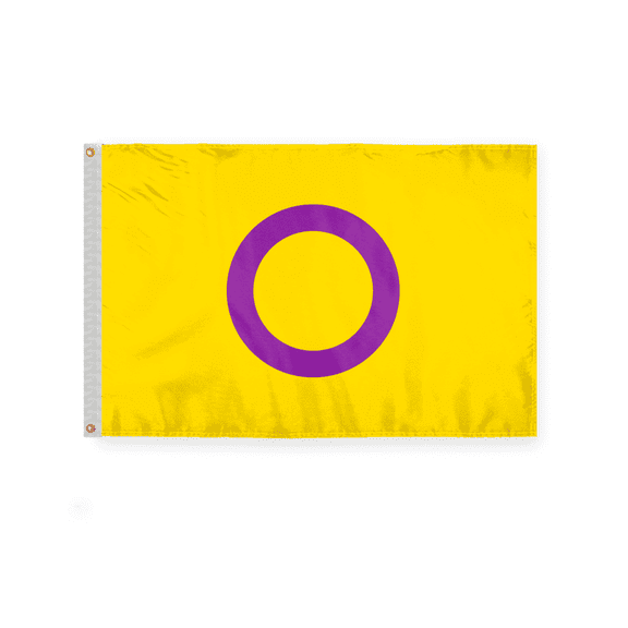 AGAS Intersex Flag 3x5 Ft - Polyester - Plated Grommets - Intersexuality Body Flag 3 x 5 Ft Intersexuality Banner