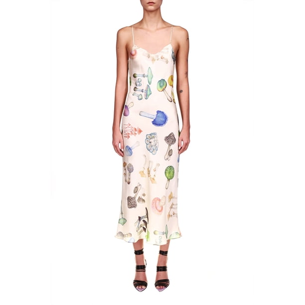 SAYOO , vestidos largos con tirantes finos estampados para mujer, vestido ajustado con escote en V y cuello Halter, vestido Sexy sin espalda para fiesta, ropa para discoteca SAYOO Estilo de ocio