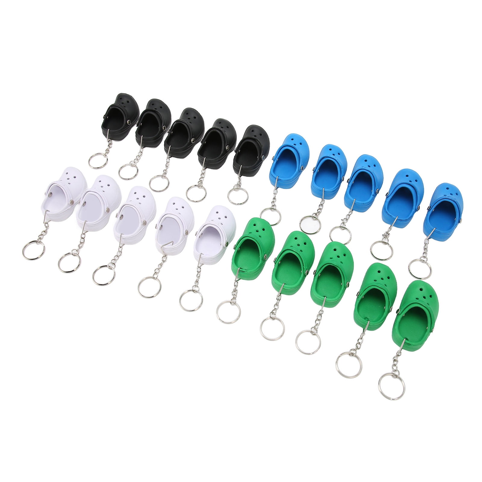 20 Pcs Cute Slipper Keyring Silicone Beach Hole Little Sandals Mini Shoe Key Ring Four Color for Decoration
